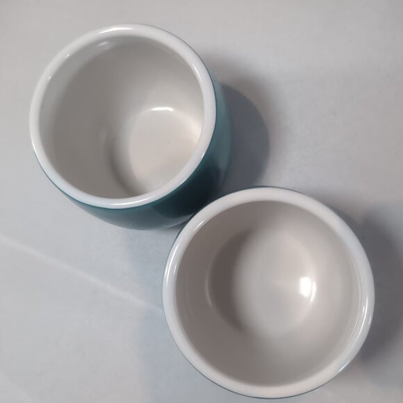 David's Tea 2 Set Demitasse Bubble Cups Mugs Aqua Blue Ceramic Coffee Tea Lot - Picture 12 of 12